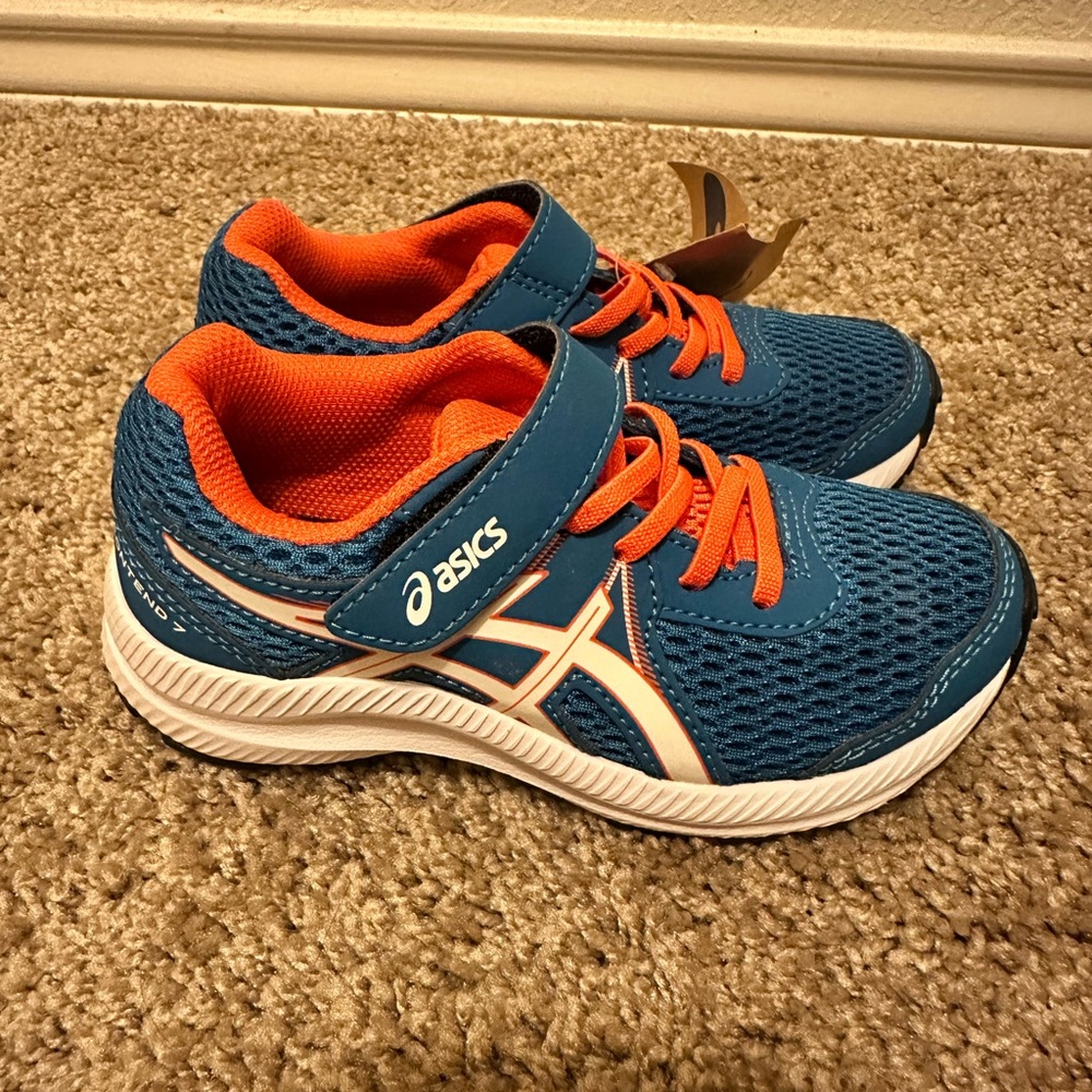 Boys ASICS Blue/Orange Contend 7